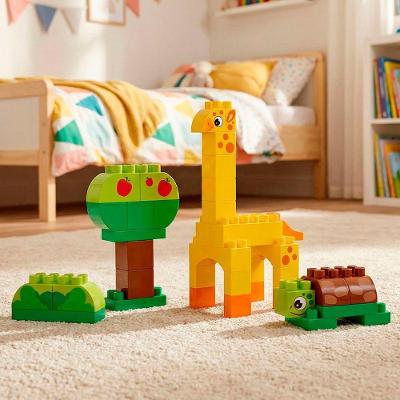 Blocos de Montar Educativo Animais Safari Kit 40 Peças Amarelo