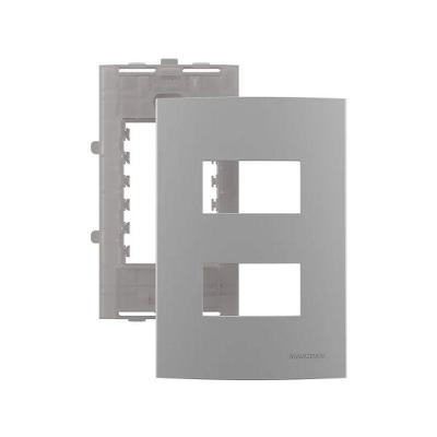 Placa para 2 Módulos Distanciados Sleek Colors 4x2 Níquel Margirius