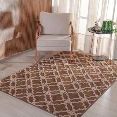 Tapete Soft Jacquard Retangular 100% Poliéster Base PVC Antiderrapante para Sala Bene Casa