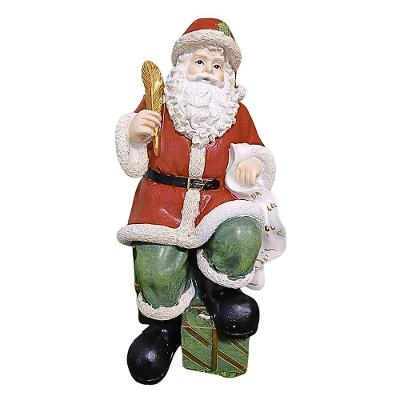 Papai Noel de Resina 60511001 Decoração de Natal com Design Sofisticado Vermelho e Verde