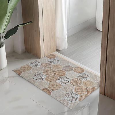Tapete Passadeira Retangular PVC Antiderrapante para Hall Patchwork de Coração Shop