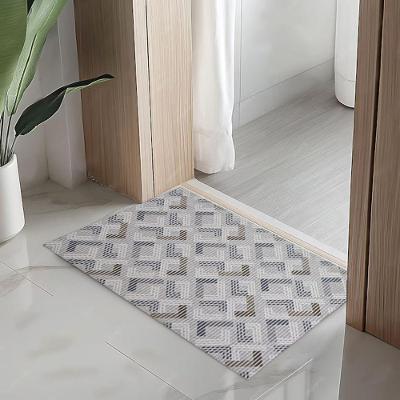 Tapete Passadeira Retangular PVC Antiderrapante para Hall Abstrato de Coração Shop