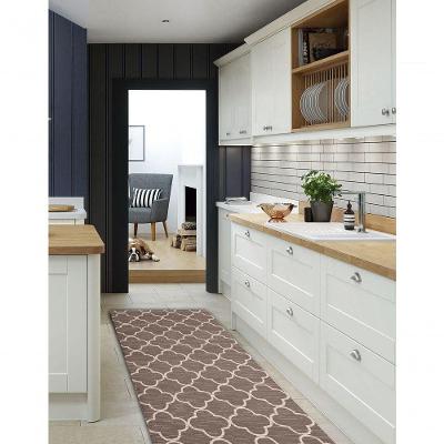 Tapete Passadeira Retangular Modular PVC Antiderrapante para Multiuso Marrom e Cinza