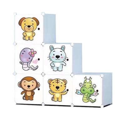 Organizador Modular 6 Portas Plástico e Ferro Azul e Branco Gmcas