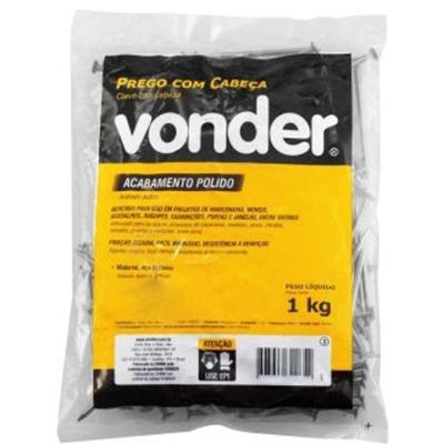 Prego com Cabeça Polido 1KG Inox Vonder 16X24