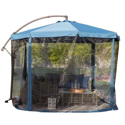 Ombrelone Articulado SU-OMBRE3 330CM Aço Poliéster Mosquiteiro Removível Azul Leva Pra Casa