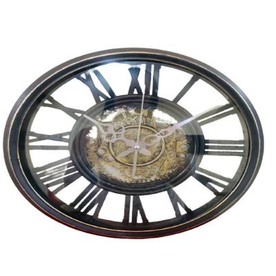 Relógio de Parede Industrial Rustico Estilo Madeira Design Vintage Romanos Amadeirado Yeet