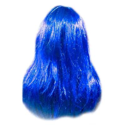 Peruca Longa Lisa Azul para Cosplays em Poliéster Extra Festas