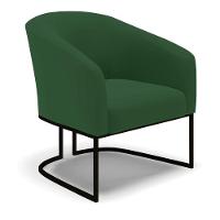 Poltrona Stella Veludo Base Industrial Preto - D'Rossi Cor Verde - 1