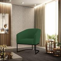 Poltrona Stella Veludo Base Industrial Preto - D'Rossi Cor Verde - 8