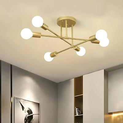 Luminária de Teto Lines 3 em 1 Luz Ajustável Dourada Cadeiras Inc