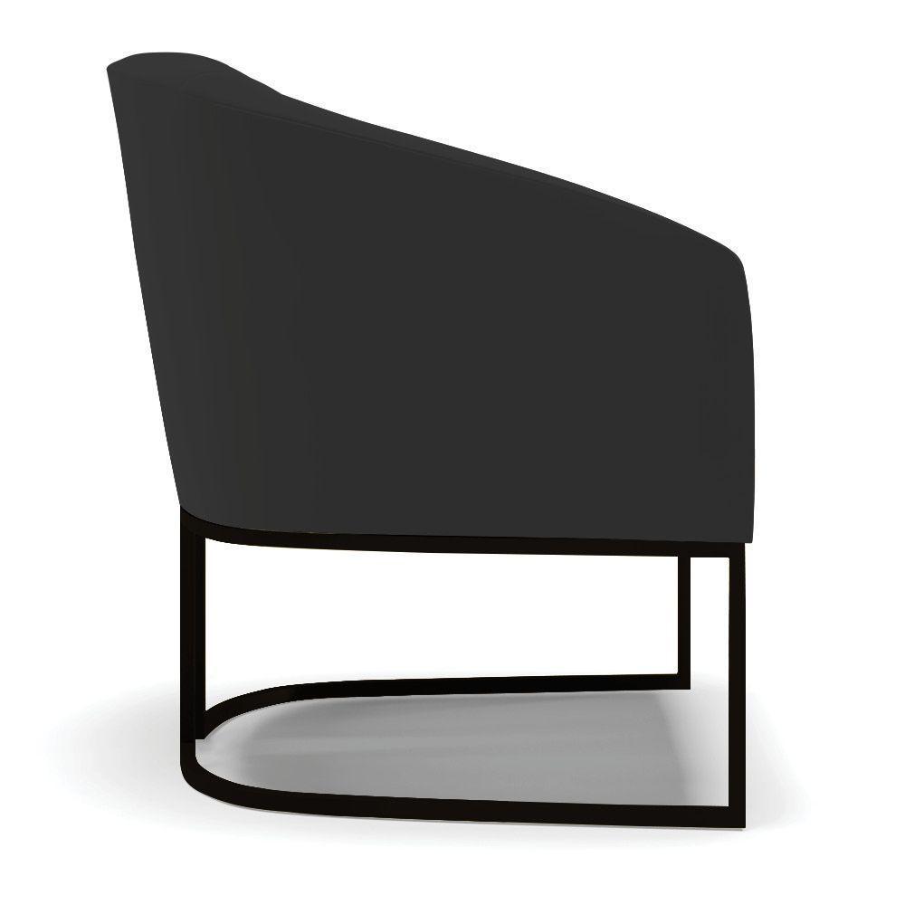 Poltrona Stella Veludo Base Industrial Preto - D'Rossi Cor Preto - 6