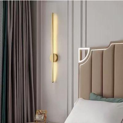 Luminária de Parede Linea Dourada 3 Cores de Luz Dourado Cadeiras Inc 14W Bivolt