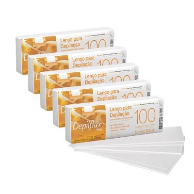 Lenço para Depilação Kit 500 Fibra Natural Descartável Depilflax