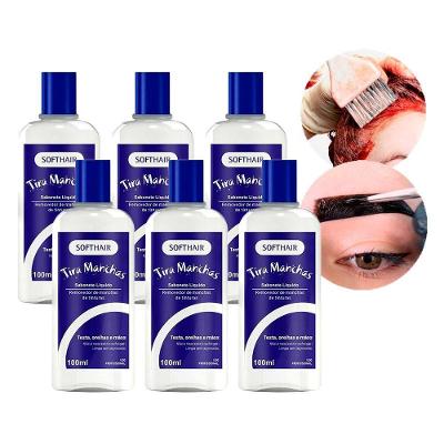 Kit Sabonete Líquido Tira Manchas Tinta de Cabelo da Pele Testa Orelha Mãos 100ML Soft Hair 6