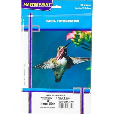 Papel Fotográfico Masterprint Glossy A4 20 Folhas Branco