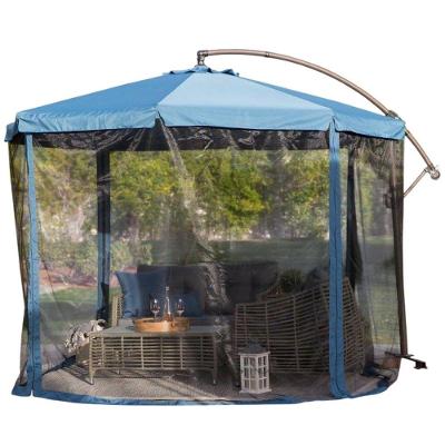Ombrelone Articulado SU-OMBRE3 330CM Aço Poliéster com Mosquiteiro Azul AB Mídia