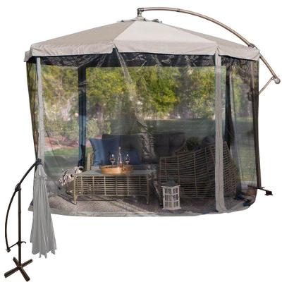 Ombrelone SU-OMBRE3 330CM Ferro e Poliéster Articulado com Mosquiteiro Cinza Economia Solar