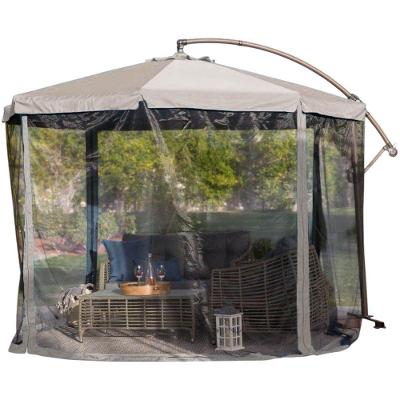 Ombrelone SU-OMBRE3 330CM Aço e Poliéster Articulado com Mosquiteiro Cinza Leva Pro Pet