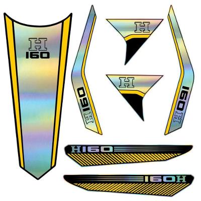 Kit Carenagem Holográfico para Honda CG Titan 160 2023 a 2024 Amarelo 13 Adesivos Teu Adesivo