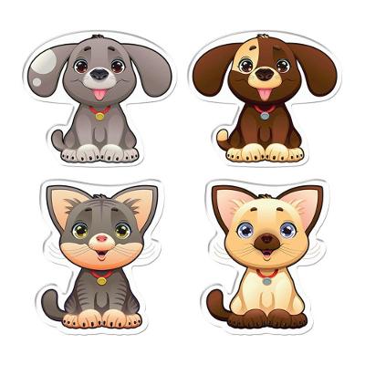 Kit Adesivos Resinados Cachorros e Gatos Cartoon Efeito 3D Preto Cobra Motoparts