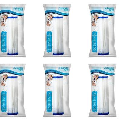 Kit 6 un Refil Plissado 10" Código 1044A Planeta Água 4000L Hora 15 a 30 Micras Bivolt