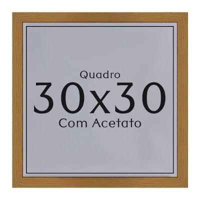 Moldura 30x30 com Acetato e Fundo MDF em Madeira Maciça Freijó
