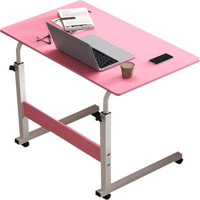 Mesa Computador com Rodízios Makeda sem Gavetas MDF 60CM Rosa Yeet
