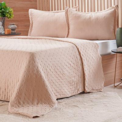 Kit Colcha Queen Miraggio New Soft 100% Poliéster Macio Avelã Leve Tessi