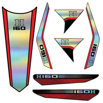 Kit Carenagem Holográfico para Honda CG Titan 160 2023 a 2024 Vermelho 13 Adesivos Teu Adesivo