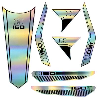 Kit Carenagem Holográfico para Honda CG Titan 160 2023 a 2024 com 13 Adesivos Teu Adesivo