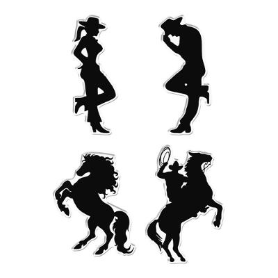 Kit Adesivos Resinados Country Cowgirl Cavalo Decorativo Preto Cobra Motoparts