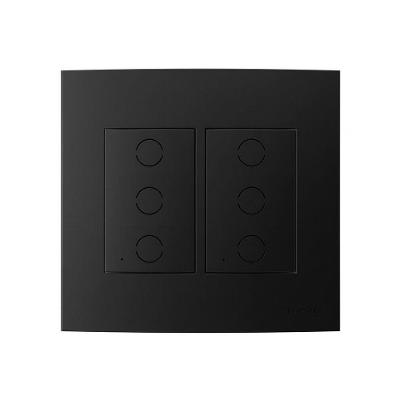 Interruptor Inteligente IOT-TW56 4x4 Wi-fi Touch 6 Teclas Preto Margirius
