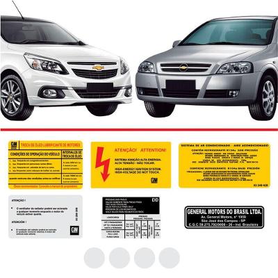 Kit Etiquetas Motor Chevrolet Agile Astra ETMT1 FV Preto Teu Adesivo