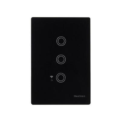 Interruptor Inteligente Infiniti Plus Touch Wi-Fi 3 Teclas Preto Margirius