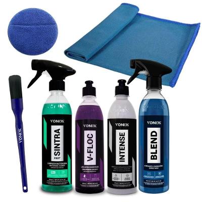 Kit de Lavagem Automotiva V-floc Blend Sintra Intense com Cera Shampoo e Limpeza de Plásticos Vonixx
