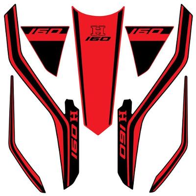 Kit Adesivo Faixa Protetor CG Titan 160 Preto e Vermelho 2018 a 2021 PVC Alta Resistência Cobra