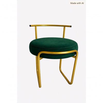 Banqueta Glamour Secretária Veludo Base Fixa Verde SMF Decor