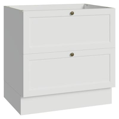 Balcão Vik 2 Gavetas MDP 80CM Branco Madesa