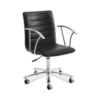 Cadeira Ergonômica Work com Braço Base Cromada Giratória com Rodízios Preto