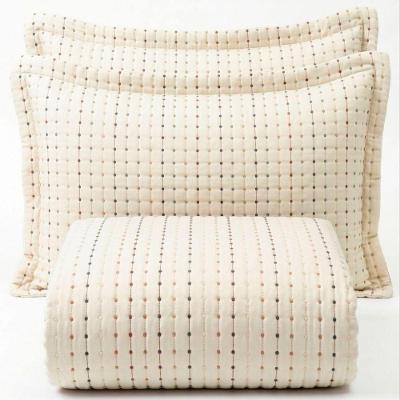 Cobre Leito Flick King 3 Peças Percal Misto 300 Fios Matelado Bordado Palha Lilly Home Enxovais