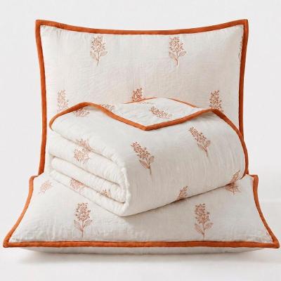 Cobre Leito Fiori Casal 3 Peças Percal Misto 300 Fios Matelassê Caramelo Lilly Home Enxovais