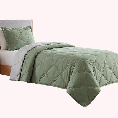 Cobre Leito Belisa King 3 Peças Percal 300 Fios Dupla Face Verde Lilly Home