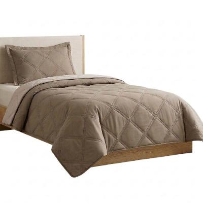 Cobre Leito Belisa Casal Percal 300 Fios Matelassê Dupla Face Bege Lilly Home