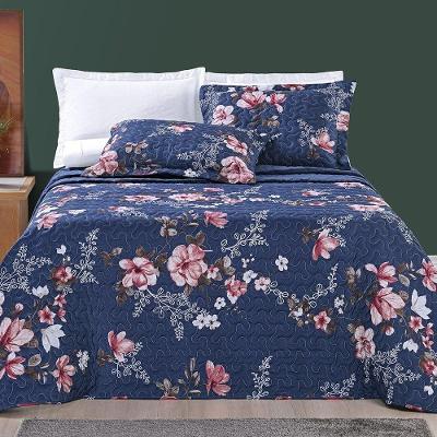 Cobre Leito Alycia King 3 Peças 100% Poliéster Micropercal Matelassê Branco Lilly Home Enxovais