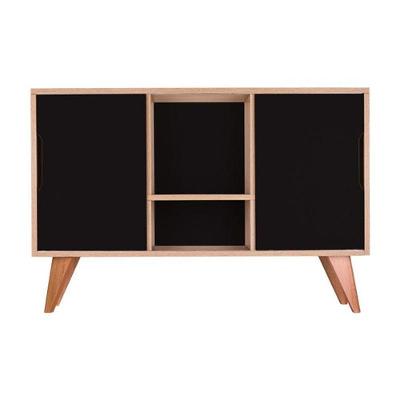 Aparador Murano 2 Portas 1 Prateleira MDP 115CM Carvalho Treviso e Preto