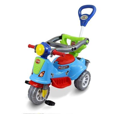 Carrinho de Passeio Infantil Triciclo Avespa Dois em um com Buzina Colorido Metal 25KG