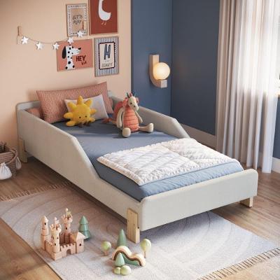 Cama Infantil Sentir Solteiro Estofada MDP Bege Completa Móveis