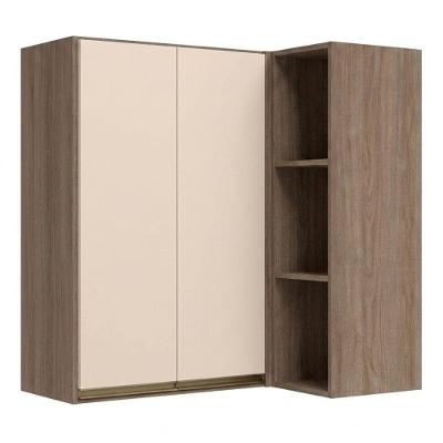 Armário Aéreo de Canto Kali Premium 2 Portas 3 Prateleiras MDF 85,5CM Off White