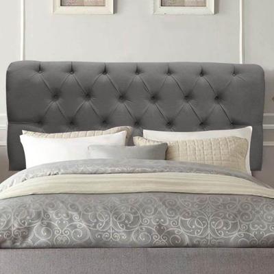 Cabeceira Estofada Paris Cama Queen Suede Cinza Escuro Mabe Magazine